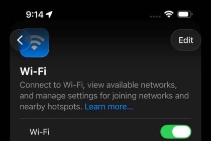 Screenshot showing Wi-Fi Settings on iphone