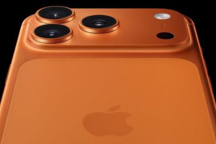 A close-up view of the back of iPhone 17 Pro.