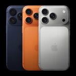 Three iPhone 17 Pro devices show the new color lineup.