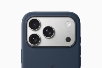iPhone 17 Pro shown in a Silicone Case in midnight.
