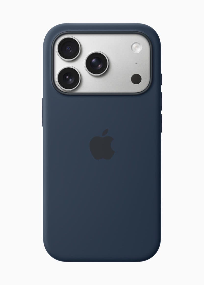 iPhone 17 Pro shown in a Silicone Case in midnight.