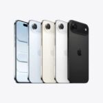 iPhone Air, all four colors: sky blue, light gold, cloud white, space black