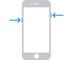 iPhone 7 showing buttons to press