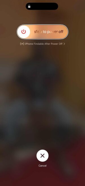 Slide to power off slider on iPhone