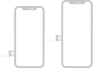 Image shows SIM on left side of iPhone