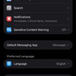 Messages Settings on iPhone