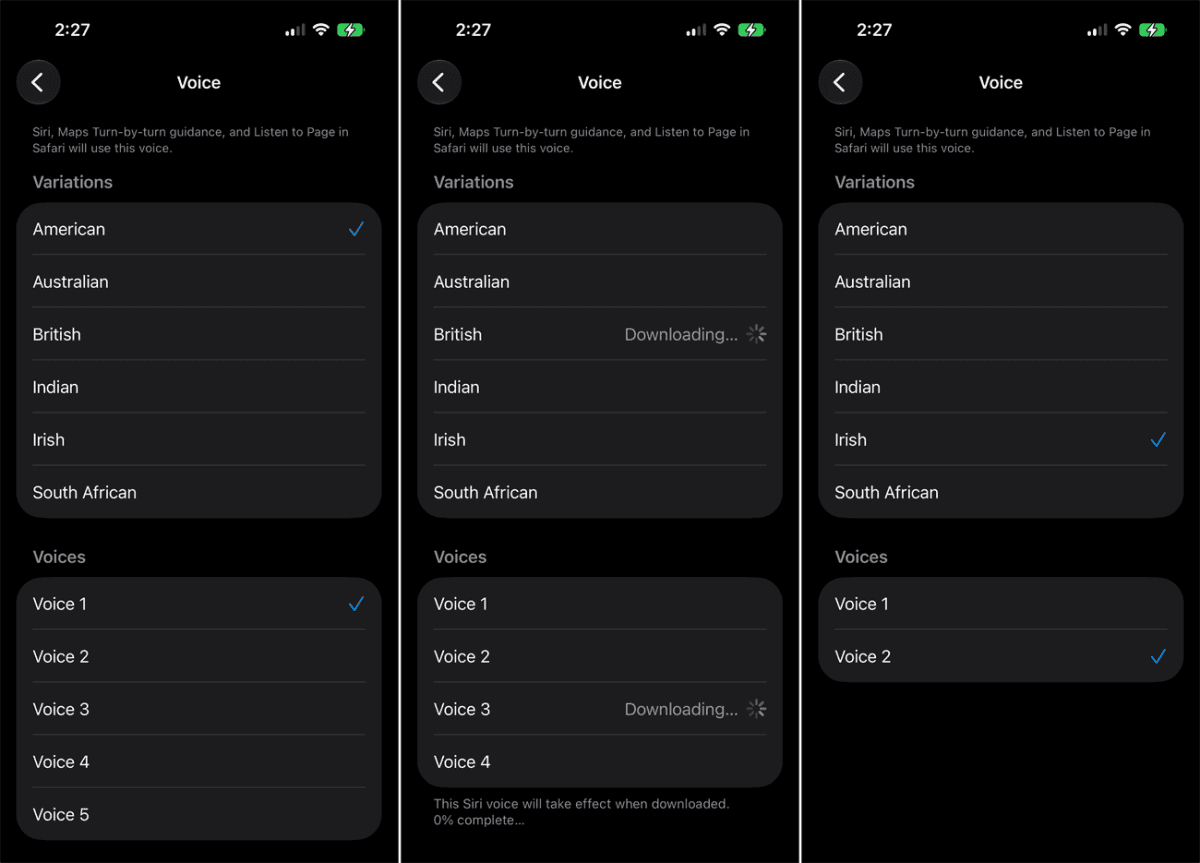 iOS 27 Change Siri's Voice or Accent