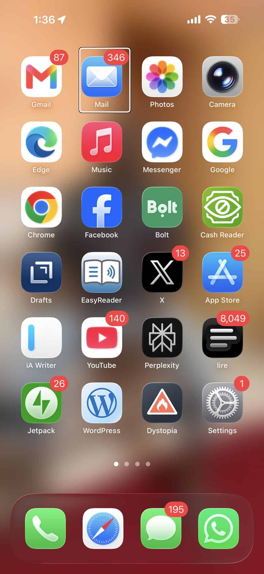 iPhone homescreen screenshot