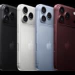iPhone 18 Pro is displayed in black, silver, glacier, and burgundy.