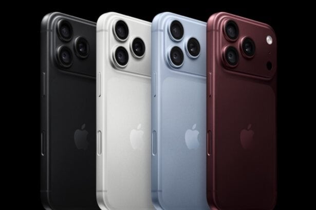 iPhone 18 Pro is displayed in black, silver, glacier, and burgundy.