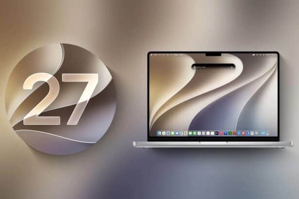 macOS 27 next to MacBook Pro Running macOS 27 Golden Gate