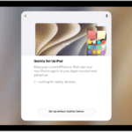 The Quickly Set Up iPad screen that appears when you first turn on a new iPad
